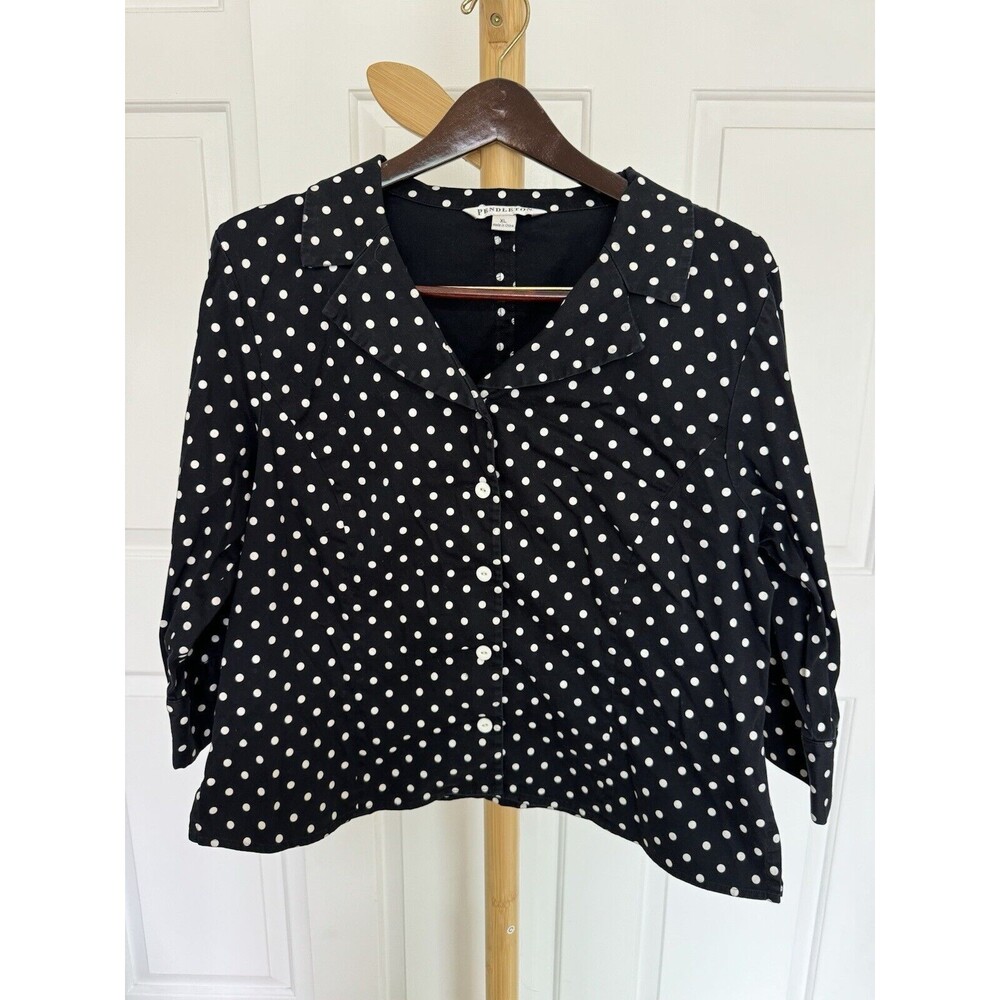Vintage Pendleton Polka Dot Cotton Button Up Shirt Sz XL Career Preppy Old Money